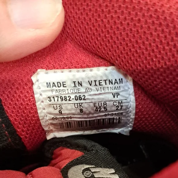 Sold On DP Nike Dunk High Gray 317982-062 Red Suede 2008 Rare Black Bred Mens 9 - Picture 4 of 8